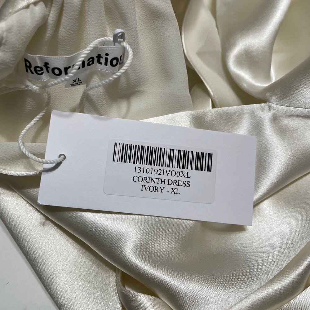 NWT - Reformation Corinth Off-White Silk Mini Dress - Picture 4 of 8